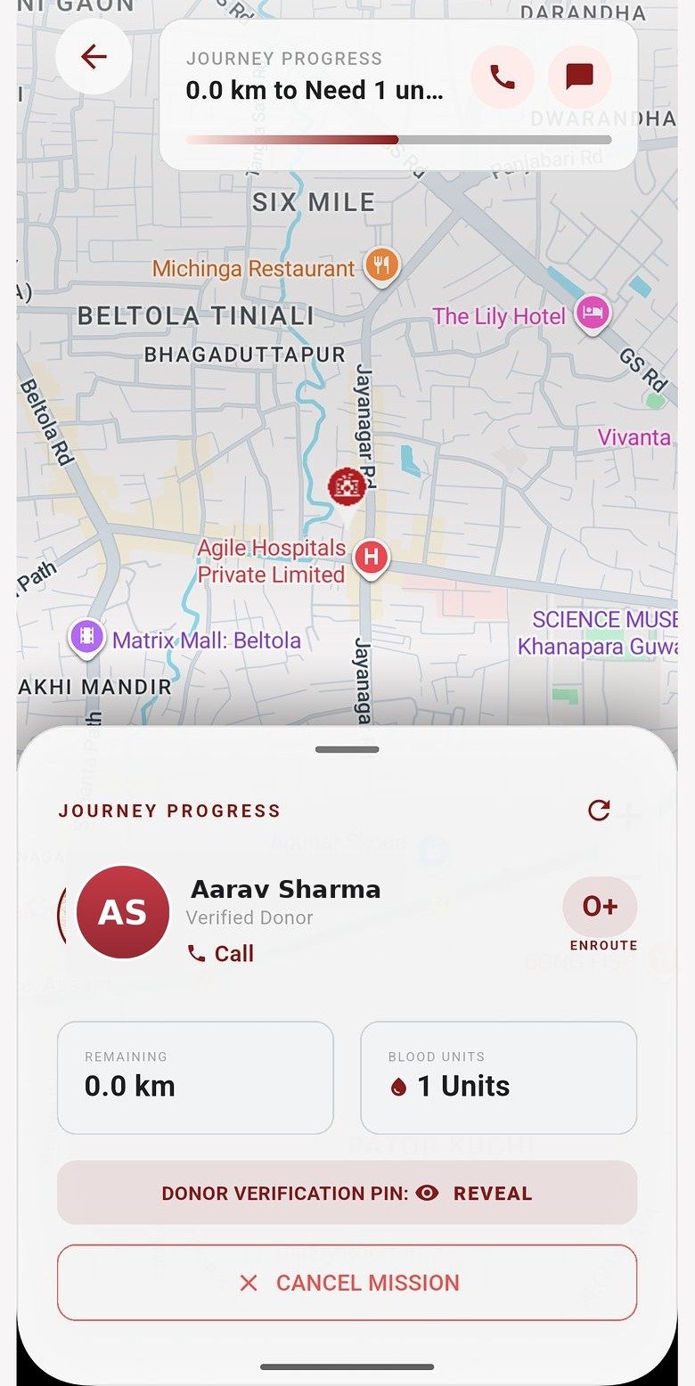 Live tracking screen