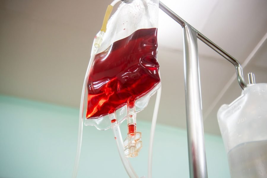 Donated blood ready to give